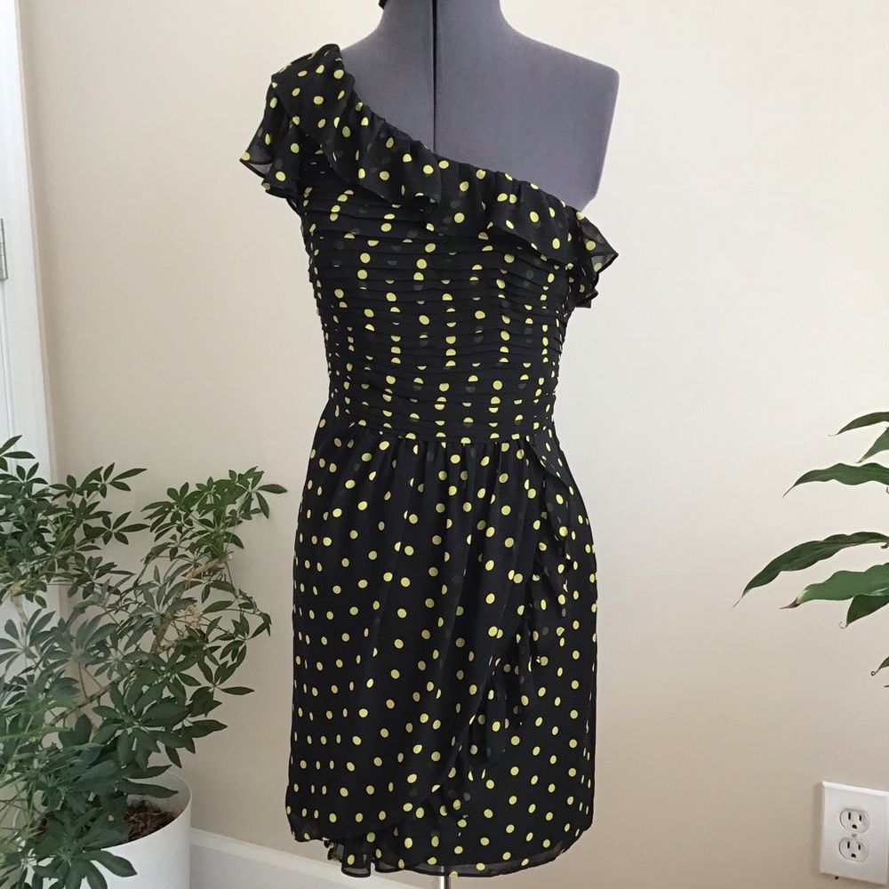 Allen B. One Shoulder Ruffle Dress